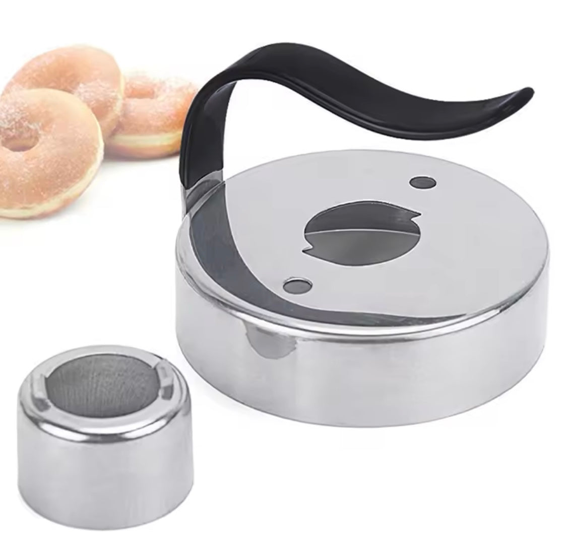 Stainless Steel Donut Mould, Multi-function Round Donut Mold, Creative Mousse Circle Cookie Mould with Handle Stainless Steel Donut Mould, Multi-function Round Donut Mold, Creative Mousse Circle Cookie Mould with Handle